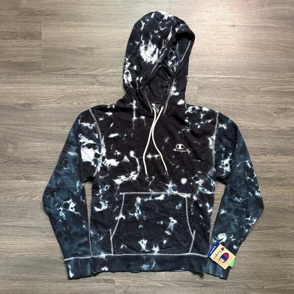 *NEW Champion Men's Galaxy Dye Hoodie - Black/White - Picture 1 of 7